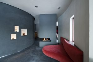 Enduit Duro à l'argile Tierrafino cheminée contemporaine
